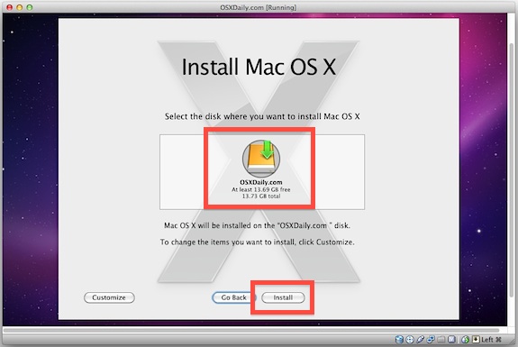 install using the retail dvd for mac os x snow leopard in a pc